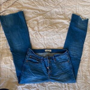 Madewell Women's Cali Demi Boot Cut Blue Jeans